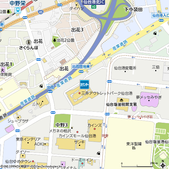 三井アウトレットパーク仙台港カードデスク付近の地図